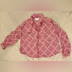 Anthropologie Pink Pajama Top - L
